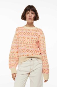 H&M Jacquard-knit Pullover Damen Hellbeige | PVO-397621