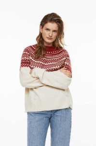 H&M Jacquard-knit Pullover Damen Rot | CZM-291054