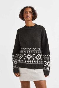 H&M Jacquard-knit Pullover Damen Schwarz | OTC-598724