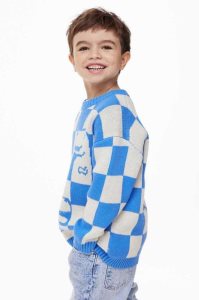 H&M Jacquard-knit Pullover Kinder Blau | FRV-085216