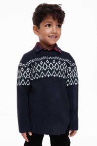 H&M Jacquard-knit Pullover Kinder Navy Blau | JVN-067192