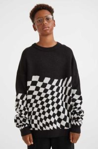 H&M Jacquard-knit Pullover Kinder Schwarz Weiß | BKE-403125