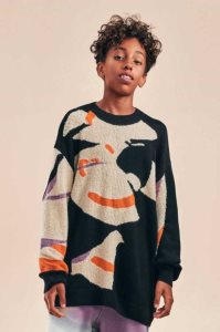 H&M Jacquard-knit Wolle-blend Pullover Kinder Schwarz | WTU-416083