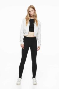 H&M Jersey Leggings Hose Damen Schwarz | PON-297081