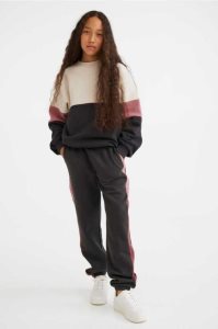 H&M Jogginghose Kinder Dunkelgrau Rosa | NIX-520943