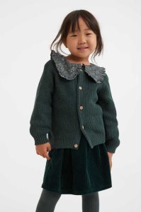 H&M Knit Baumwoll Strickjacke Kinder Senfgelb Gelb | MHF-680152