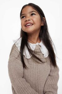 H&M Knit Chenille Pullover Kinder Grün | RTB-653489