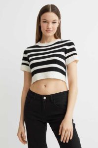 H&M Knit Crop Oberteile Damen Beige Weiß | GCN-263491