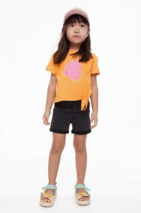 H&M Knot-detail printed Oberteile Kinder Orange | NAP-798014