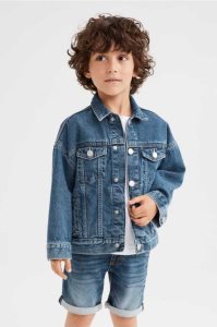 H&M Kompfort Stretch Denim Kurze Hose Kinder Dunkelgrau | FPE-598720