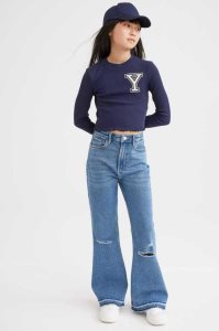 H&M Kompfort Stretch Flare Fit High Jeans Kinder Hellblau | SPK-928036