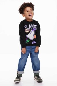 H&M Kompfort Stretch Loose Fit Jeans Kinder Blau | KPH-694238