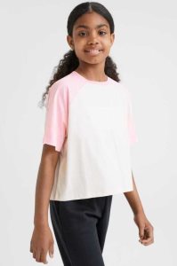 H&M Kurzes Baumwoll T-shirt Jersey Kinder Hellrosa Hellbeige | LCU-802613