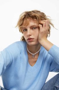 H&M Kurzes Beaded Ketten Damen Weiß Hellblau | WOP-128037