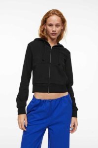 H&M Kurzes zip-through Hoodie Damen Schwarz | LXH-493026