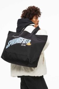 H&M Large Shopper Tasche Herren Schwarz | VUA-084167