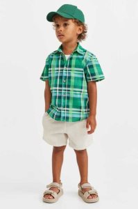 H&M Linen-blend Pull-on Kurze Hose Kinder Hellblau | NCW-027359