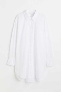 H&M Long Baumwoll Shirt Bluse Damen Dunkelrot | DFB-570389