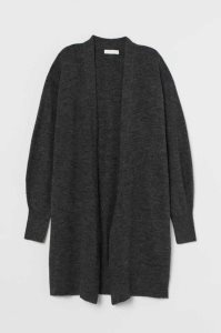 H&M Long Cardigan Pullover Damen Dunkelgrau | JUV-452306