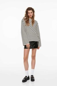 H&M Long-sleeved Jersey Oberteile Damen Weiß Schwarz | IJB-827453
