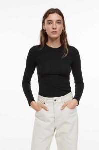 H&M Long-sleeved Jersey Oberteile Damen Rot | PLO-463275