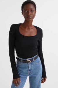 H&M Long-sleeved Jersey Oberteile Damen Weiß | ZPC-281975