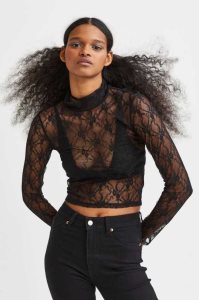 H&M Long-sleeved Oberteile Damen Schwarz | AXD-863240