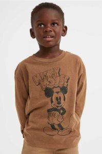 H&M Long-sleeved Printed Hemd Kinder Braun | ITP-729563
