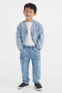 H&M Loose Fit Cargo Hose Kinder Hellblau | IAY-548273