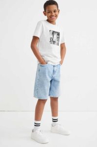 H&M Loose Fit Denim Kurze Hose Kinder Hellblau | HSZ-194635