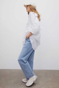 H&M Loose Gerade High Jeans Damen Blau | NOE-124805