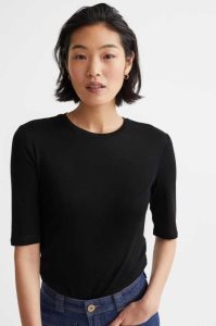 H&M Lyocell T-shirt Oberteile Damen Dunkelbeige | GWX-109382