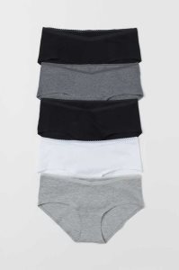 H&M MAMA 5-pack Hipster Briefs Schwangerschaftskleidung Damen Schwarz Weiß Rosa | GPQ-295180