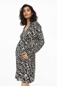 H&M MAMA Wrapover Shirt Kleider Schwangerschaftskleidung Damen Schwarz | HKQ-349871