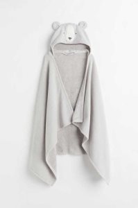 H&M Mit Kapuze Bath Towel Bademode Kinder Beige Weiß | RDT-351820