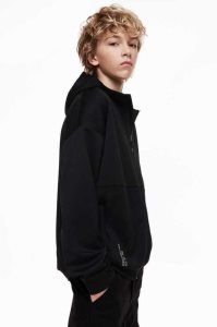 H&M Mit Kapuze Jacke Kinder Schwarz | EMW-645023