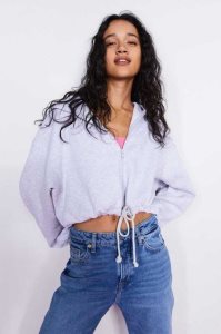 H&M Mit Kapuze JacketDrawstring Hoodie Damen Rosa | RVG-612830