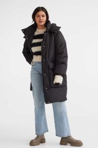 H&M Mit Kapuze Puffer Jacke Damen Khaki Grün | FHL-904517