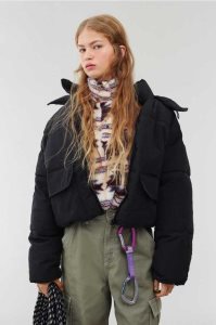 H&M Mit Kapuze Puffer Jacke Damen Khaki Grün | JAG-489231
