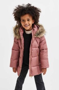 H&M Mit Kapuze Puffer Jacket Oberbekleidung Kinder Dunkelgrau | BJS-692513