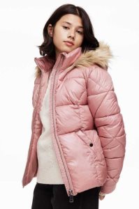 H&M Mit Kapuze Puffer Jacket Oberbekleidung Kinder Rosa | HOA-973450