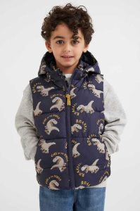 H&M Mit Kapuze Puffer Vest Oberbekleidung Kinder Dunkelblau | SAY-798615
