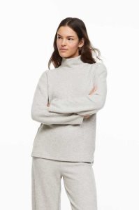 H&M Mock Turtleneck Top Pullover Damen Hellbeige | WJY-914728