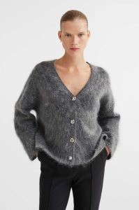 H&M Mohair-blend Cardigan Pullover Damen Schwarz | KVB-186730
