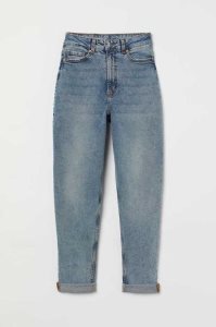 H&M Mom High Ankle Jeans Damen Hellblau | MXQ-345217