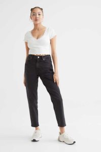 H&M Mom Loose-fit High Ankle Jeans Damen Dunkelblau | YHM-130749
