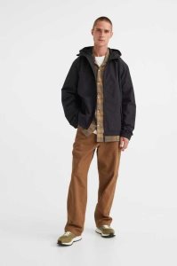 H&M Nylon Windbreaker Jacke Herren Schwarz | RZW-203516