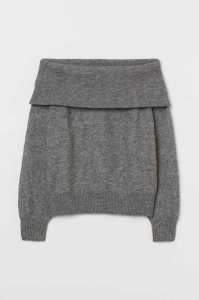 H&M Off-the-shoulder Pullover Damen Hellbeige | OAH-138709