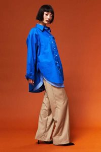 H&M Oversized Baumwoll Shirt Bluse Damen Hellblau | MGR-584296