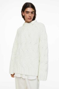 H&M Oversized Cable-knit Wolle-blend Pullover Damen Lila | GBK-618240